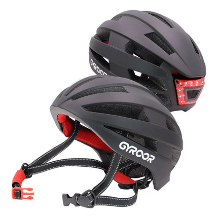Casco Gyroor  Con Luz Led Negro Negro L