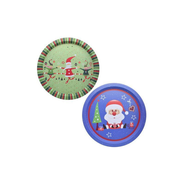 Bandeja De Metal Con Diseño Navideño 33 Cm Ccm00639 V