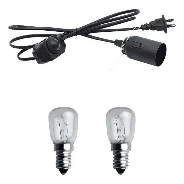Cable Para Lampara De Sal Con Dimer + 2 Bombitas E14