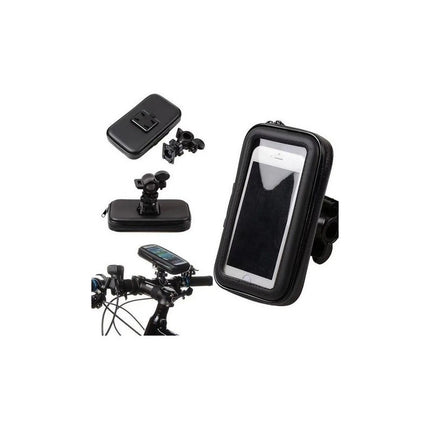 Soporte  Impermeable Porta Celular Bicicleta Moto P/espejo Negro