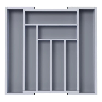 Organizador De Cubiertos De Madera Bamboo Calidad Gris