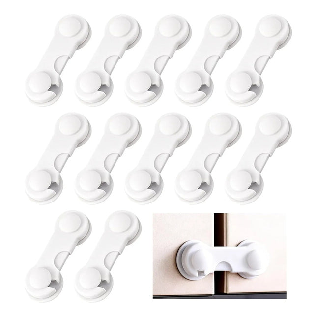 Tranca Set X 10 Pcs Traba Puertas Y Cajones Seguridad Bebés Blanco
