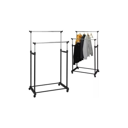 Perchero Extensible Doble Con Ruedas