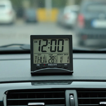 Termometro Reloj Led Ch Con Medidor Temperatura Negro