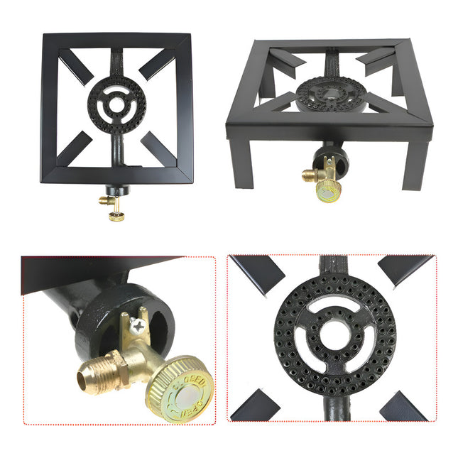 Anafe Cocina Quemador A Gas Una Hornalla Portatil Hornilla Negro