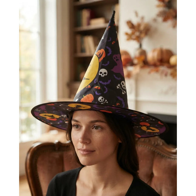 Sombrero De Bruja Halloween 38cm Violeta Cpt01069 Violeta