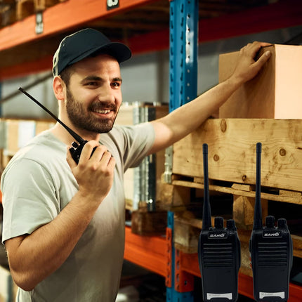Handy Radio Walkie Talkie X2 Auricular Manos Libres 16 Negro