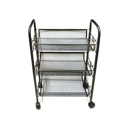 Organizador De Metal 3 Estantes, Con Ruedas Mallado  Nude