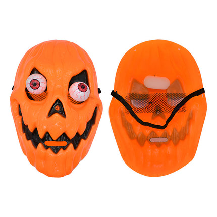 Mascara Halloween  Fluo De Zoombie Ojos Con Resortes Disfraz Naranja