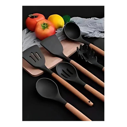 Set De Menage 12 Piezas Silicona Rígida Color Negro