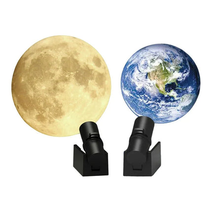 Mini Proyector Veladora Led Recargabe Tierra Luna Usb-c Negro