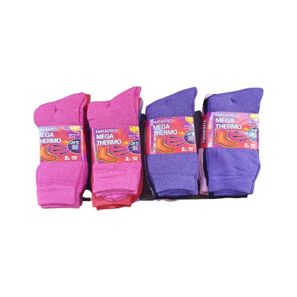 Medias De Dama Pack 12 Pares Termicas  Surtido Dama