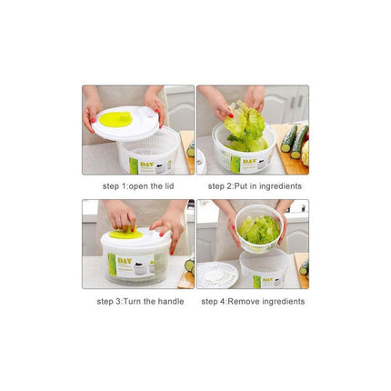 Centrifugador De Vegetales Escurridor De Lechuga  Blanco Y Verde