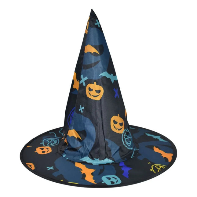 Sombrero De Bruja Halloween 38cm Azul Cpt01067 Azul