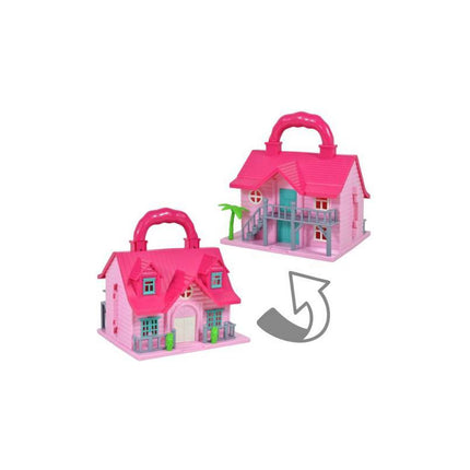 Casa De Muñecas Con Accesorios 37x28x8cm. Ty363168 Rosa