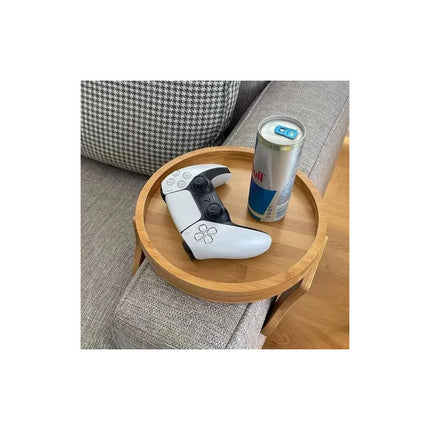 Bandeja Soporte Posa Vasos Para Sillón - Bambu - Plegable Marrón Claro