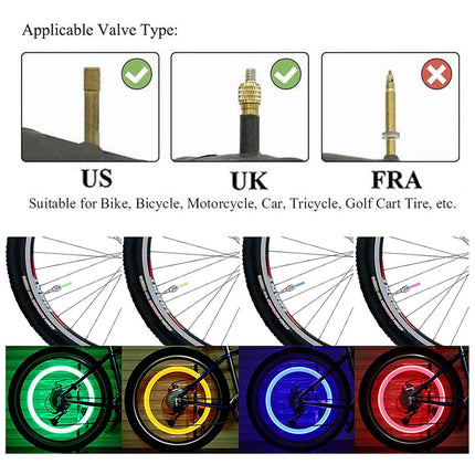 Tapa Válvula Con Luz Led Par Ruedas Bicicletas Autos Motos  V N/a