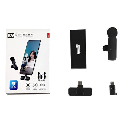 Microfono Inalambrico Solapero Omnidireccional Usb - Tipo C Negro