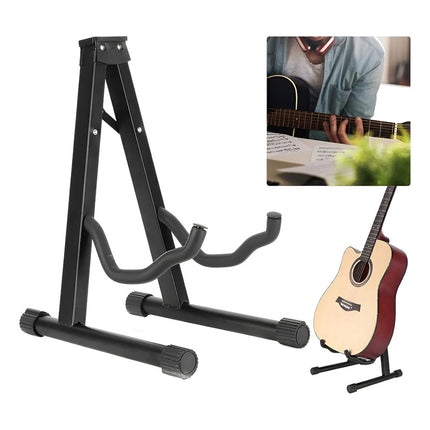 Soporte Pie Plegable Guitarra Bajoacústicaeléctricacriolla Negro