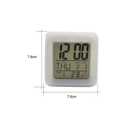 Reloj Despertador Cambia De Color C/termometro  Blanco