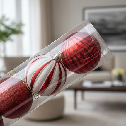 Set X9 Chirimbolos Para Arbol De Navidad  Grandes Rojo