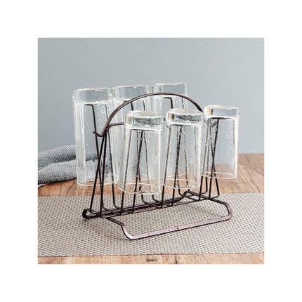 Escurridor De Vasos De Metal Para 6 Vasos ,hierro Forjado Marrón