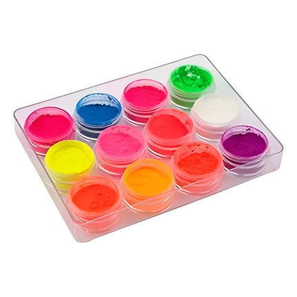 Pigmento Neon En Polvo Para Uñas 12 Unidades Fluor