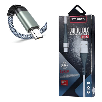 Cable  Usb Tipo C Malla Super Reforzado Treqa 1 Metro 3.4a Varios