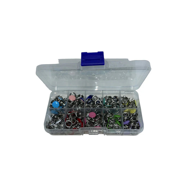 Botones  A Presion De Metal Set En Valija V