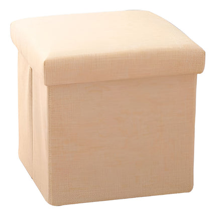 Banco Puff Baul Plegable Cuadrado  38x38x38cm. Beige