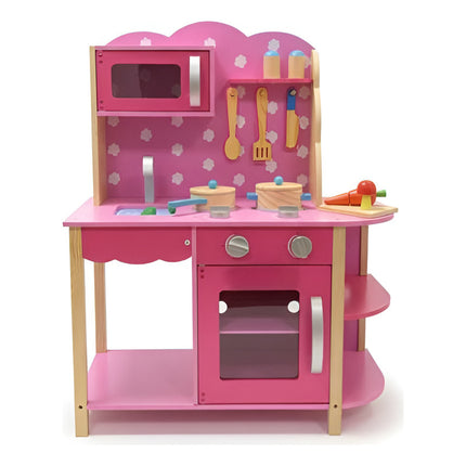 Cocina De Madera Con Accesorios Juguete Cgf01025 Rosado