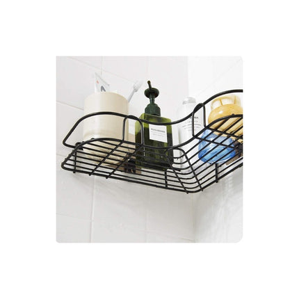 Esquinero Organizador Repisa De Baño / Cocina Adeshiva Metal Negro/blanco