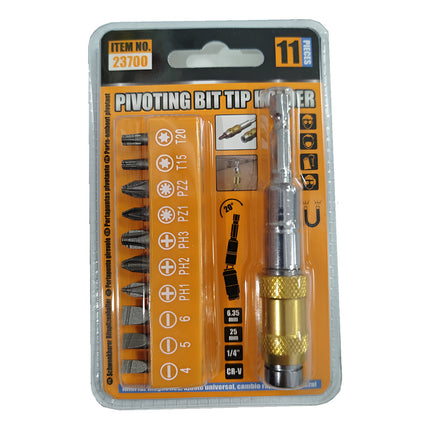 Kit Adaptador Angular Flexible  Taladro + 10puntas  Tf-23700