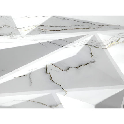 Revestimiento De Pared 3d Símil Mármol Claro 50 X 50 Cm Rayas Mármol