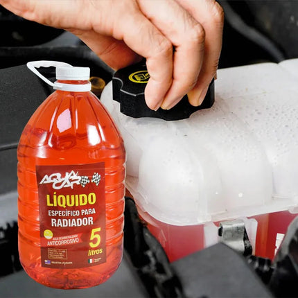 Liquido Para Radiador Color Rojo 5 Litros Aquacar Rojo