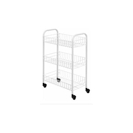 Carrito Frutero Con Ruedas Blanco Mediano