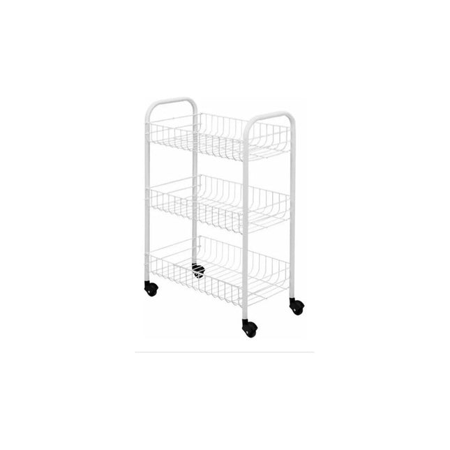 Carrito Frutero Con Ruedas Blanco Mediano