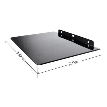 Soporte Canalera, Decodificador, Consola, Dvd Vidrio Negro