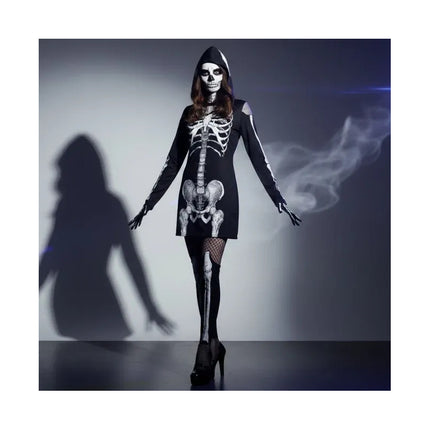 Disfraz De Mujer Adulto Vestido Calavera Negro Xl