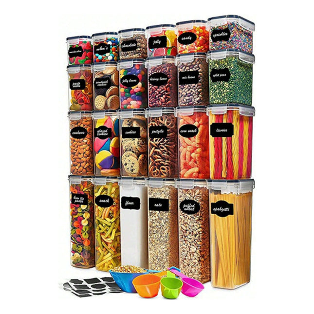 Juego Tarros Herméticos Contenedores Recipientes Organizadores 24