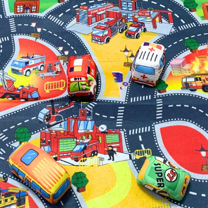 Alfombra Infantil Con Autitos De Tela 80x70cm. Ty363296 1 M 1