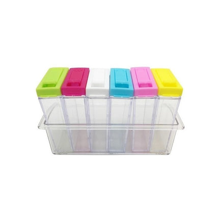 Especieros De Plástico X6 Con Soporte  Transparente
