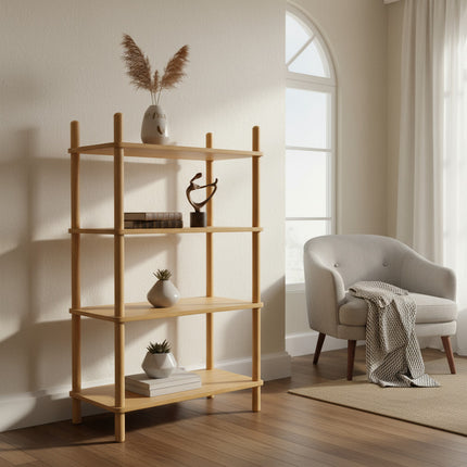 Mueble Estanteria De Bambu 4 Estantes Nuevo Madera