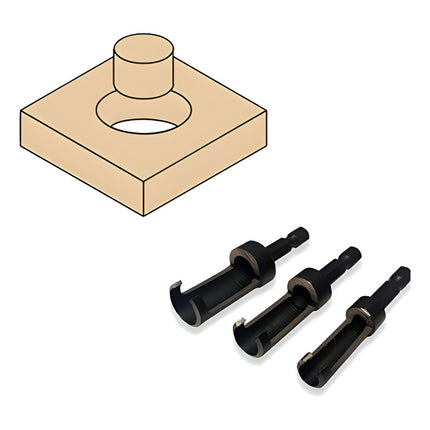 Set Sacabocado Tarugos De Madera Plugcutter Milescraft