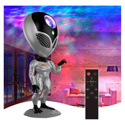 Lampara Proyector Alien Led Estrellas De Galaxia  Habla  Gris