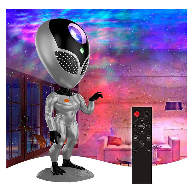Lampara Proyector Alien Led Estrellas De Galaxia  Habla  Gris