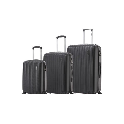 Valija Set De 3 Indra De 20 /24 /28 Negro  En Abs Negro