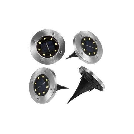 Foco Luz Solar Para Jardin Piso Embutir  8 Led  Blanco