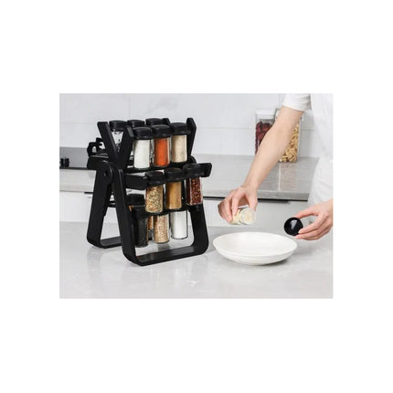 Especiero Organizador  Giratorio 18 Frascos De Vidrio N