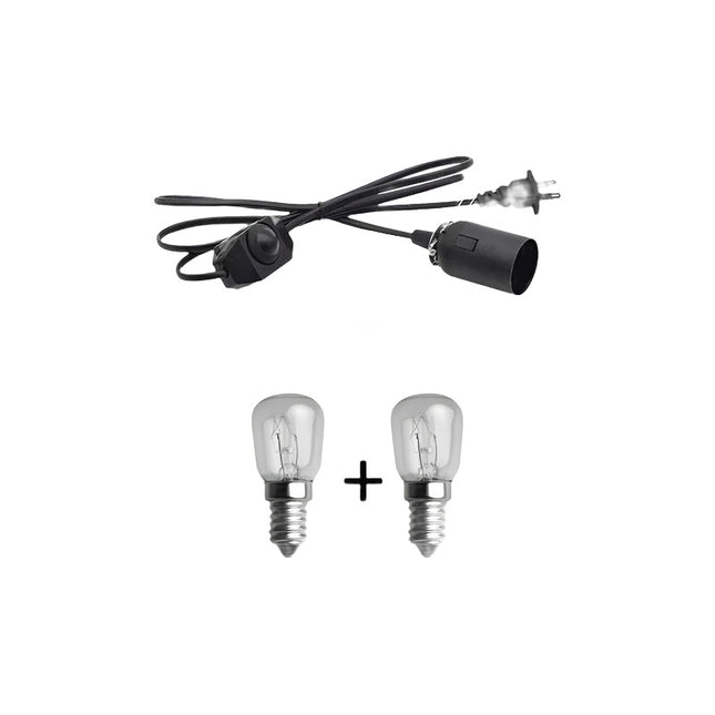 Cable Para Lampara De Sal Con Dimer + 2 Bombitas E14